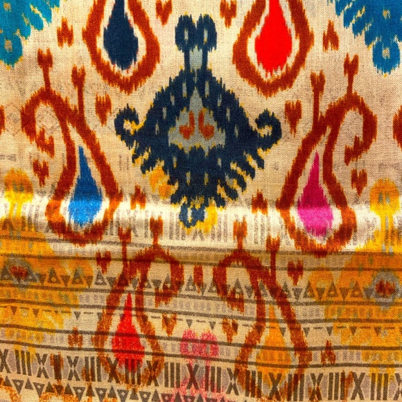 NWOT - 100% Silk Scarf - White Multi - 28 inches x 74 inches - Picture 3 of 3